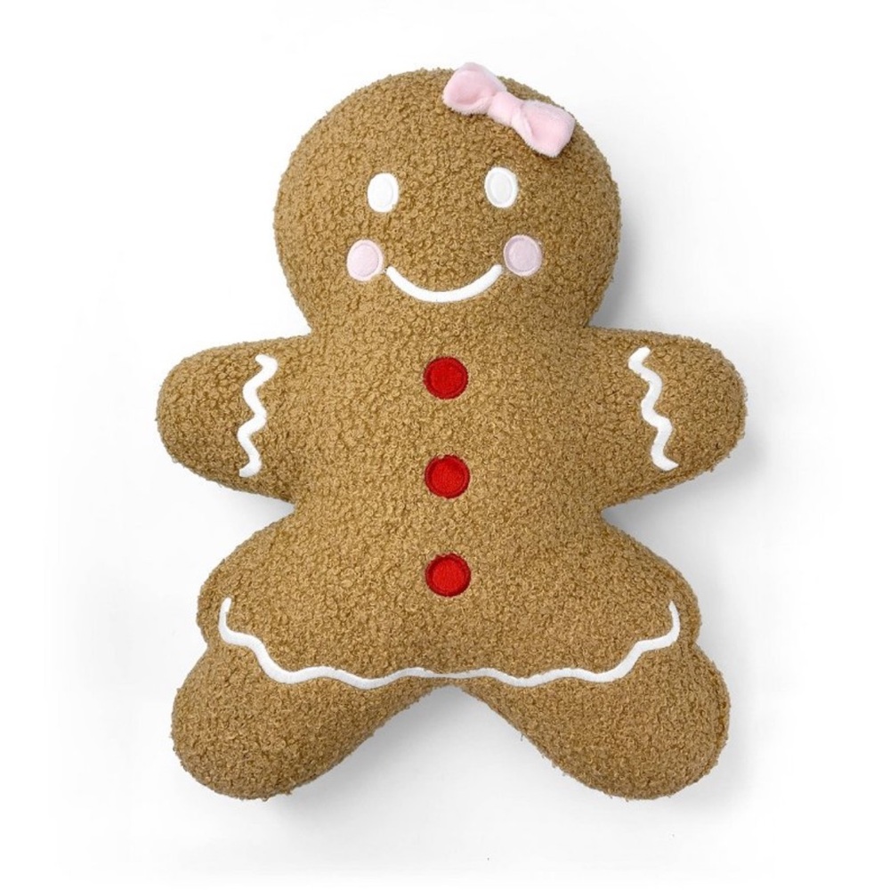 Target 🎯 Gingerbread Plush Christmas Pillow - Girl with Pink Bow